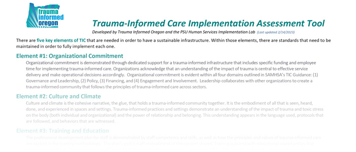 Trauma Informed Care document thumbnail
